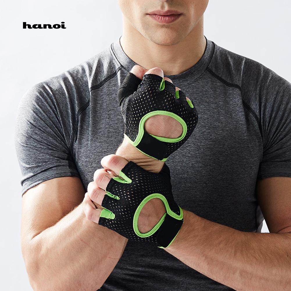 Găng tay hở ngón tập gym chống trượt thời trang dành cho nam và nữ