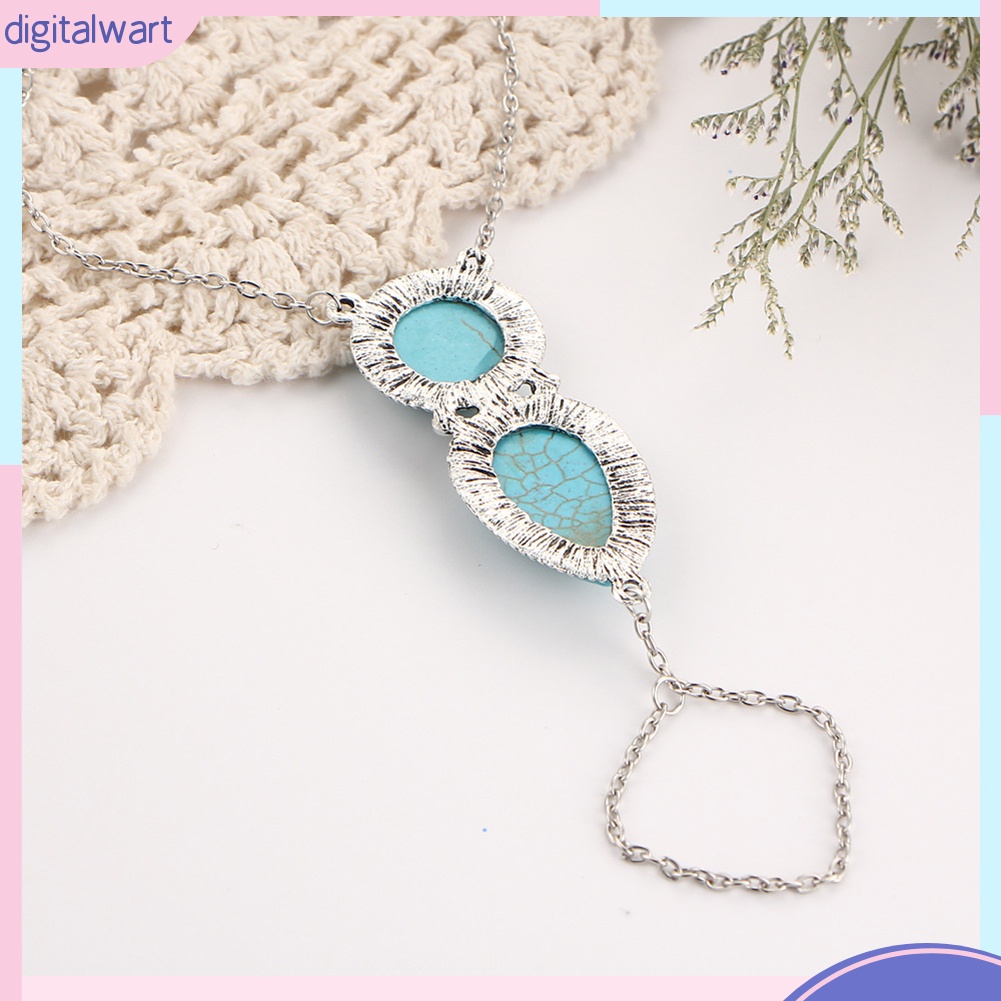 Lắc tay nối nhẫn đính hạt đá cẩm thạch thời trang