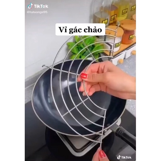 VỈ GÁC CHẢO CHIÊN DÁN DẦU MỠ ⚡𝑭𝑹𝑬𝑬 𝑺𝑯𝑰𝑷⚡LOẠI DÀY BẰNG INOX