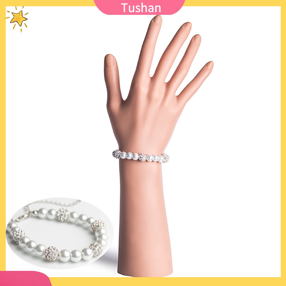 Vòng tay ngọc trai nhân tạo đính đá nữ tính
