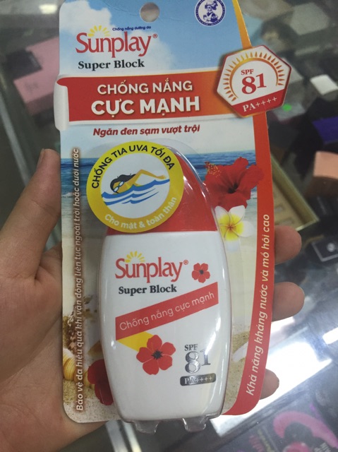 Sunplay Super Block SPF81, PA++++: Sữa chống nắng cực mạnh