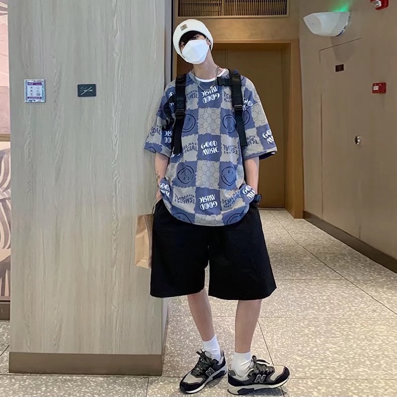 Áo Thun Tay Ngắn Dáng Rộng In Chữ Phong Cách Hàn Quốc Thời Trang Mùa Hè Cho Nam Và Nữ size M-5XL