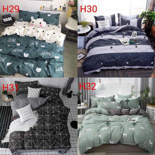 Combo 5 món Bộ Vỏ Chăn Ga Gối Coton poly hàng nhập khẩu cao cấp (nhắn tin chọn mẫu)