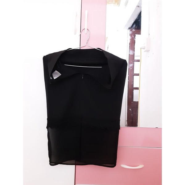 Chân váy odessa phối ren màu đen size s