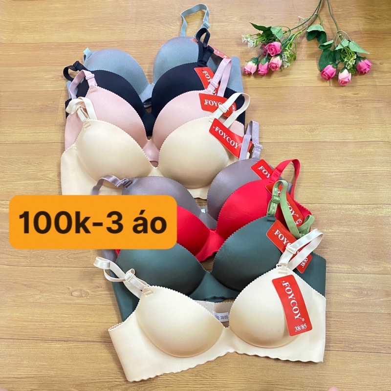 Combo 3 áo su đúc trơn không gọng nâng ngực 3 phân