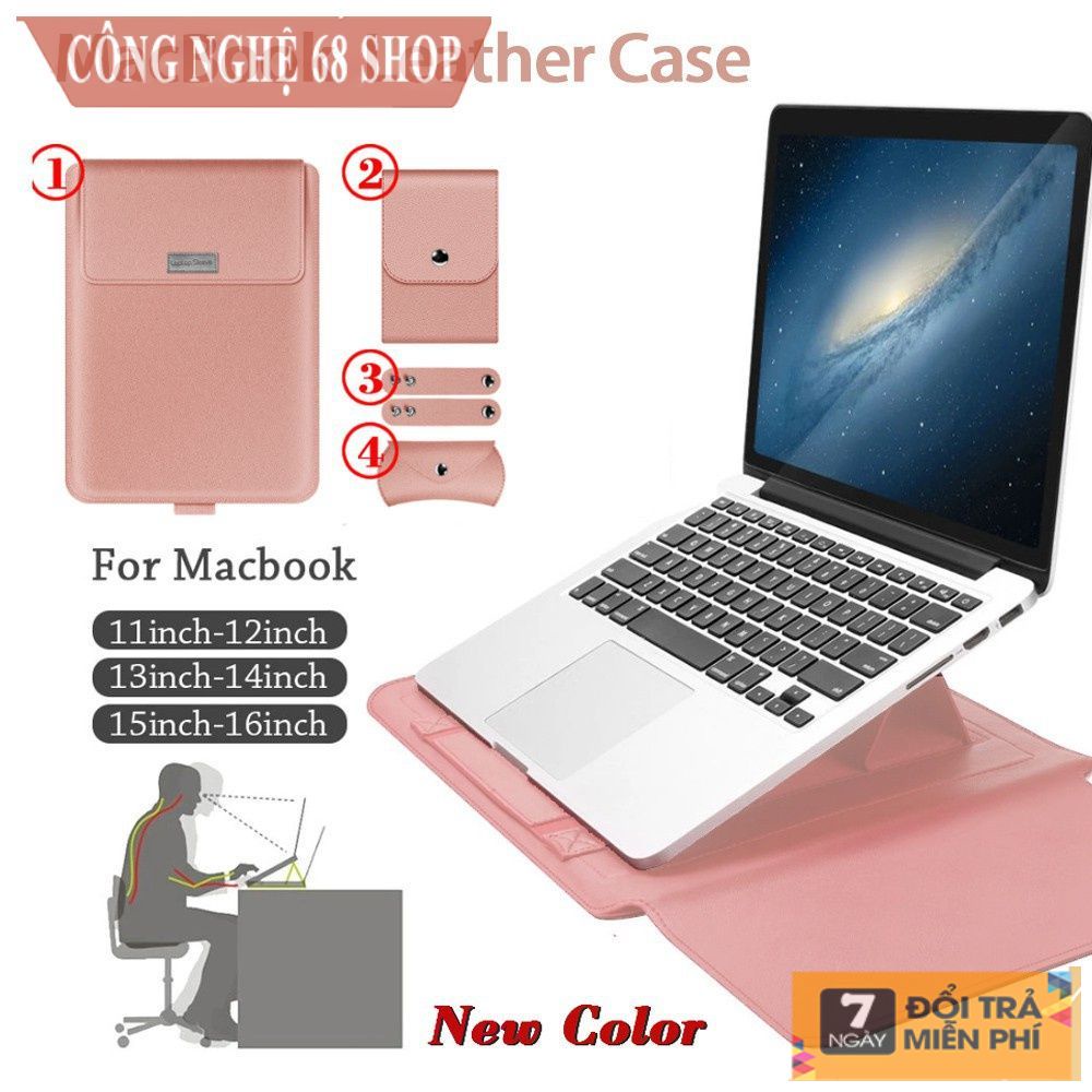 Bộ Túi Da Đựng Máy Tính Macbook Air Pro Retina màn hình 11 12 13.3 15.4 Inch đều bỏ được