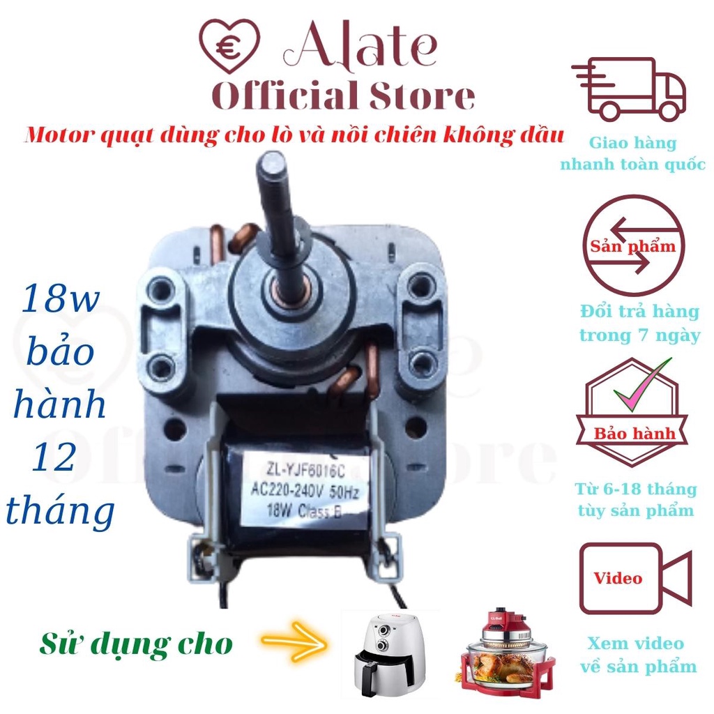 Mô Tơ Quạt Lò Nướng Thủy Tinh Nồi Chiên Không Dầu Lò Chân Không, Động Cơ Bằng Dây Đồng Hàng Chất Lượng Bảo Hành 12 Tháng