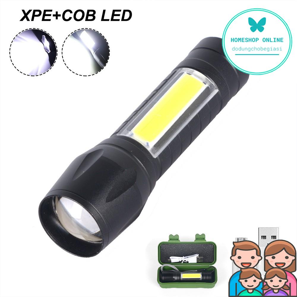 Đèn pin mini siêu sáng 3 chế độ sáng full box có zoom chống nước ❤️ Đèn Pin Mini Siêu Sáng Police Cao Cấp