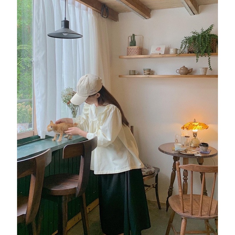 DOB - Áo dáng babydoll tay dài A0521