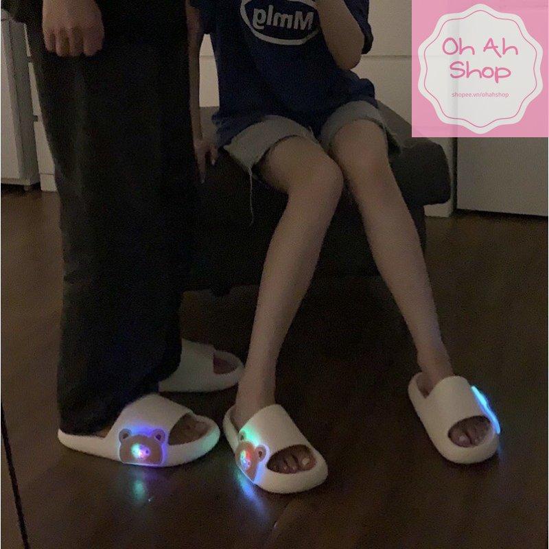 🍓  Dép gấu phát sáng xinh xắn Dễ Thương Loại 1 Chính Hãng Dép Couple Cặp Đôi