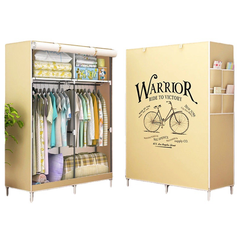 Tủ vải 3D 2 buồng 4 ngăn cao cấp có 2 ngăn treo đồ rộng rãi kích thước 105x170x45cm