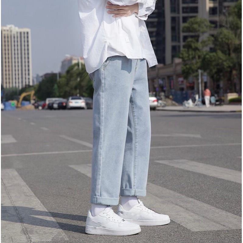 SẴN Quần Jean Nam, Quần Baggy xanh sáng nhạt, xanh đậm ống xuông rộng TR03 style hàn quốc 2021-Trend Clothing!