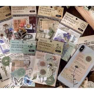 Nhãn dán mohamm sticker siêu thực vintage phong cách cổ điển dán sổ bullet journal điện thoại