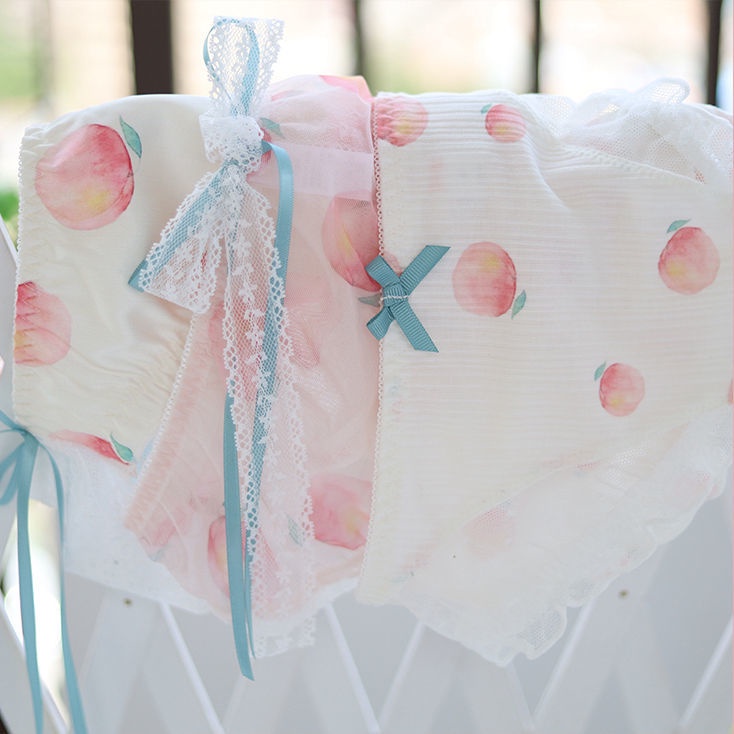 Quần lót vải Cotton phối ren kiểu Nhật Bản thiết kế dễ thương cho nữ