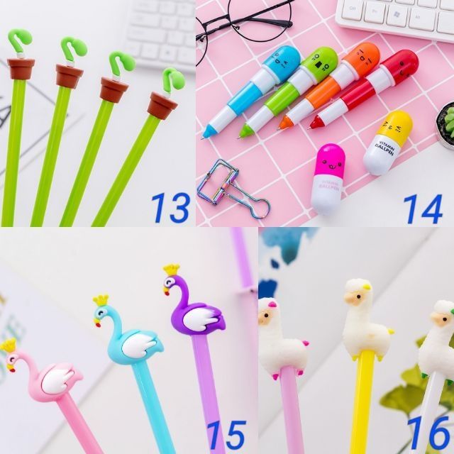 Set Bút / Túi 20 Chiếc Bút Cute MỰC TÍM