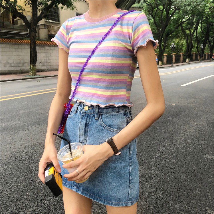 [Hàng có sẵn]Áo croptop len Ulzzang Quảng Châu ALC17