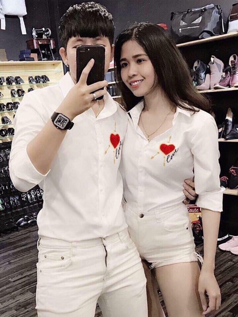 Áo sơ mi lụa cặp