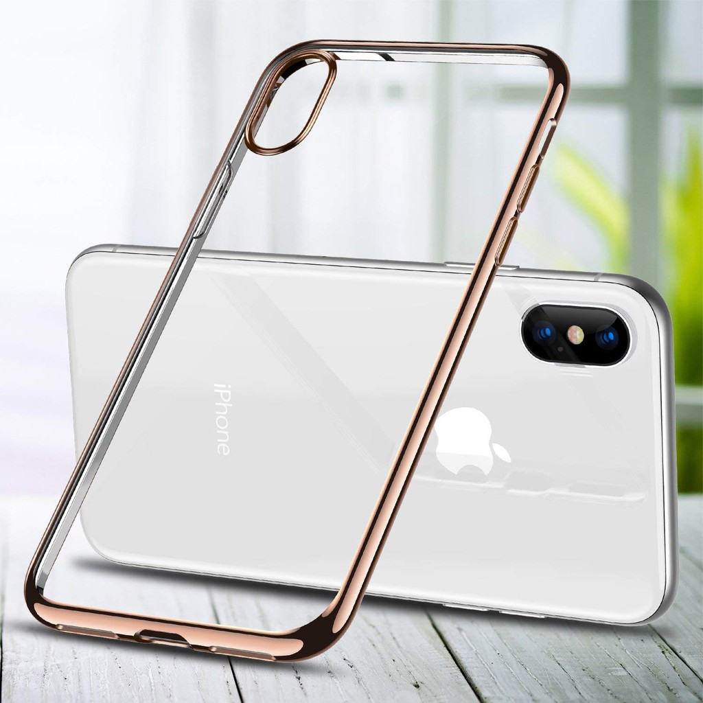 Ốp lưng TPU mềm trong suốt siêu mỏng mạ chrome cho IPHONE6 7 8P XS MAX XS XR 11 12 13 Pro max 13 12 Pro Ốp điện thoại