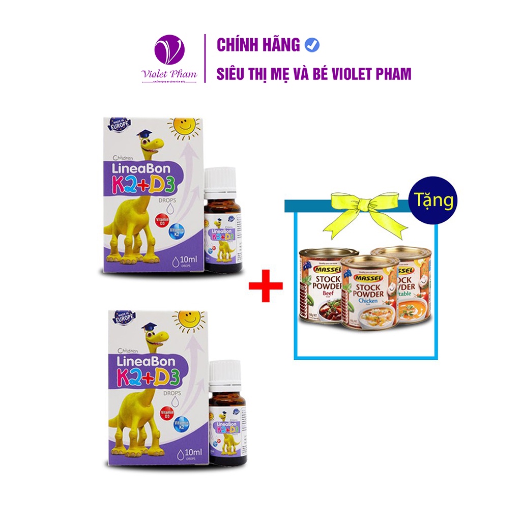 [Tặng Khăn Tắm ] Combo 2 hộp Vitamin MK7 – Lineabon K2+D3 hỗ trợ tăng chiều cao cho trẻ sơ sinh