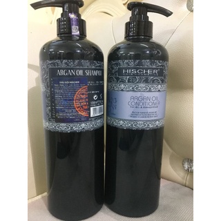 Dầu gội xả Hischer argan oil phục hồi tóc hư tổn hương thơm sang trọng 1000ml