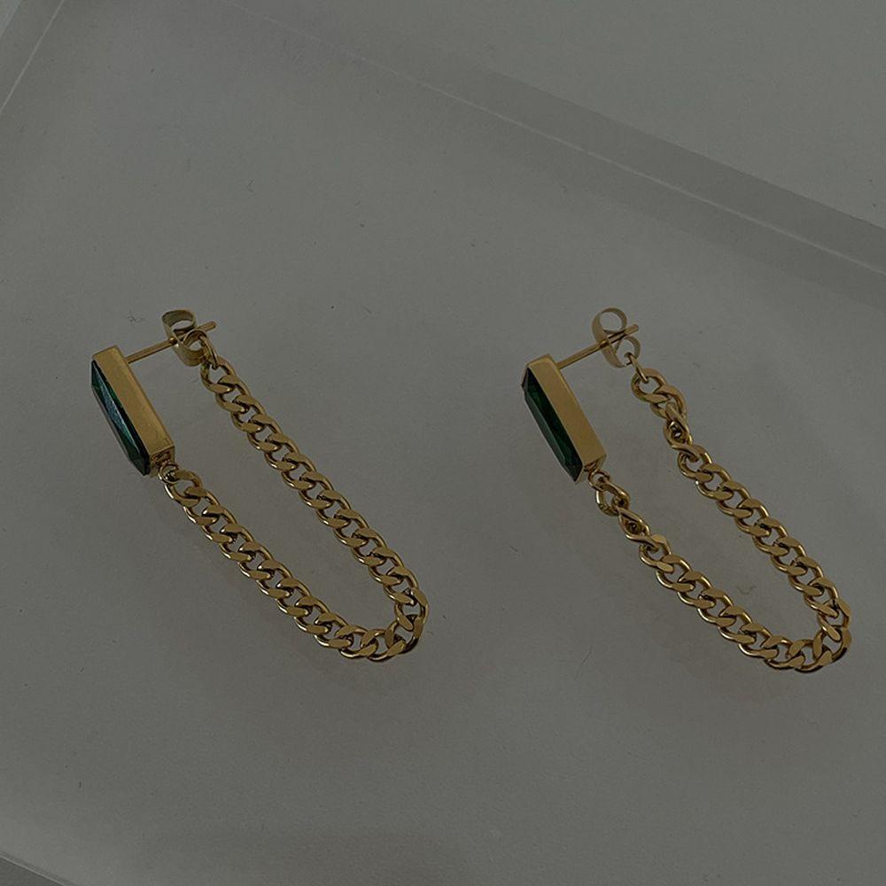 Khuyên Tai Kim Loại Tua Rua Phong Cách Vintage Hàn Quốc Cho Nữ