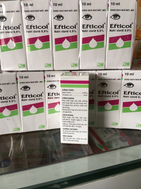 Efticol nước muối rửa mắt mũi tai cho bé và người lớn ( dung dịch vệ sinh mắt mũi tai )