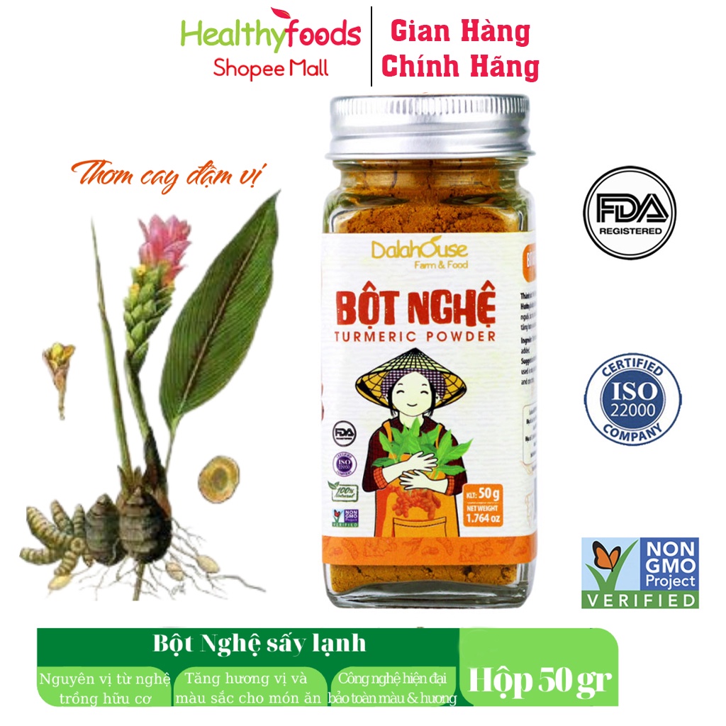 Bột nghệ Dalahouse sấy lạnh nguyên chất tiêu chuẩn Châu Âu