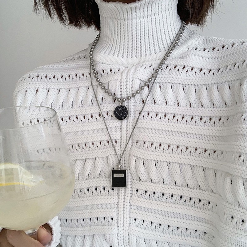 Dây Chuyền Hai Lớp Phong Cách Hip Hop Đường Phố Cá Tính