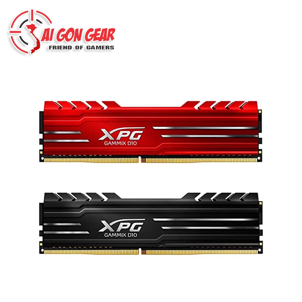 Ram Máy Tính RAM PC ADATA DDR4 XPG GAMMIX D10 16GB (2*8GB) bus 3000 / 3200Mhz  BLACK/RED