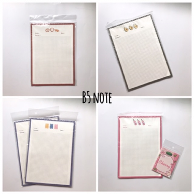 Tập giấy Bơ, Bánh mì, Gấu xanh, Cherry, planner, to do list, notes, B5 note (bán lẻ)