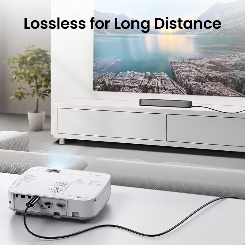 Cáp HDMI 2.1 sợi quang dài 10m hỗ trợ 8K/60Hz 4K/120Hz Ugreen 80406 - Hàng Chính Hãng