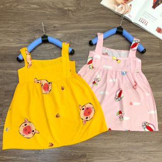 Váy lanh lụa 2 dây cực mềm, mát cho bé gái