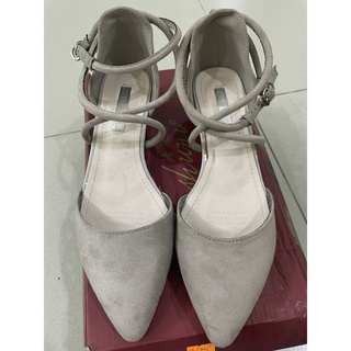 Giày gót bệt đan dây cao 3 phân Size 37