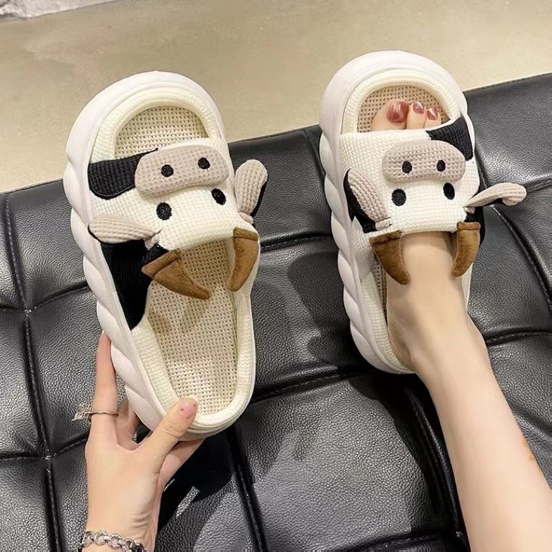 Dép bông thêu nổi 3D đi trong nhà siêu êm dễ thương
