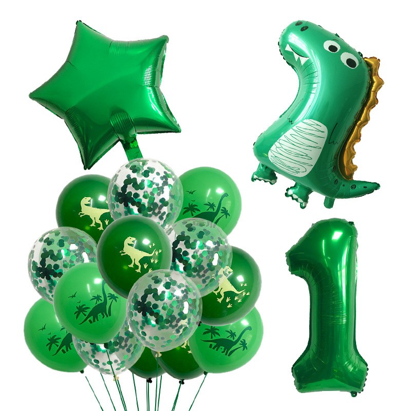 Set 18 Bong Bóng Hình Khủng Long 32 Inches Trang Trí Tiệc Sinh Nhật Cho Bé