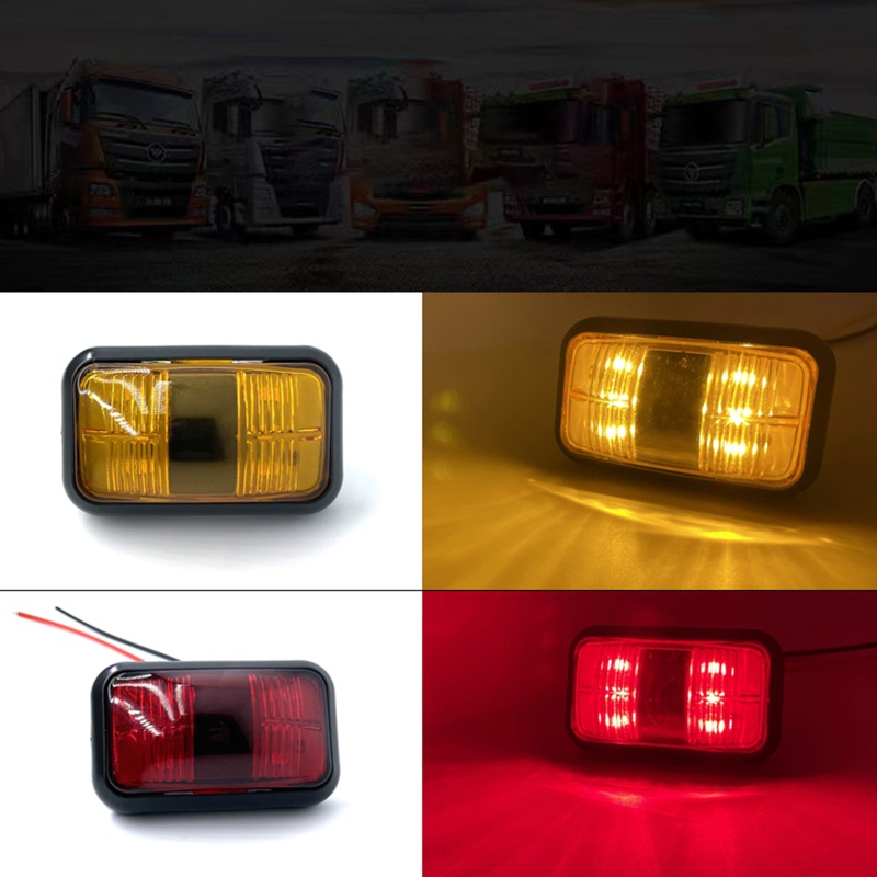 Set 5 Đèn Led 6 Bóng 12-24V Ánh Sáng Trắng Cảnh Báo Gắn Hông Xe Hơi