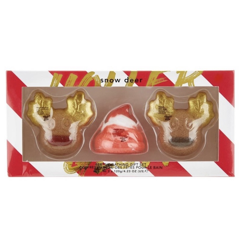 Set bom tắm gồm 3 viên Holler And Glow Snow Deer Bathing Gift Set
