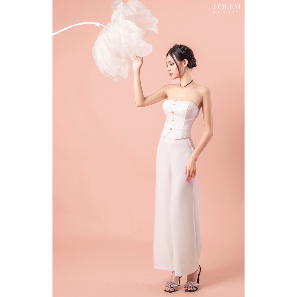 Áo cúp ngực LOLEM AK1279 phối 4 nút đồng vải chéo xước giữ form tốt