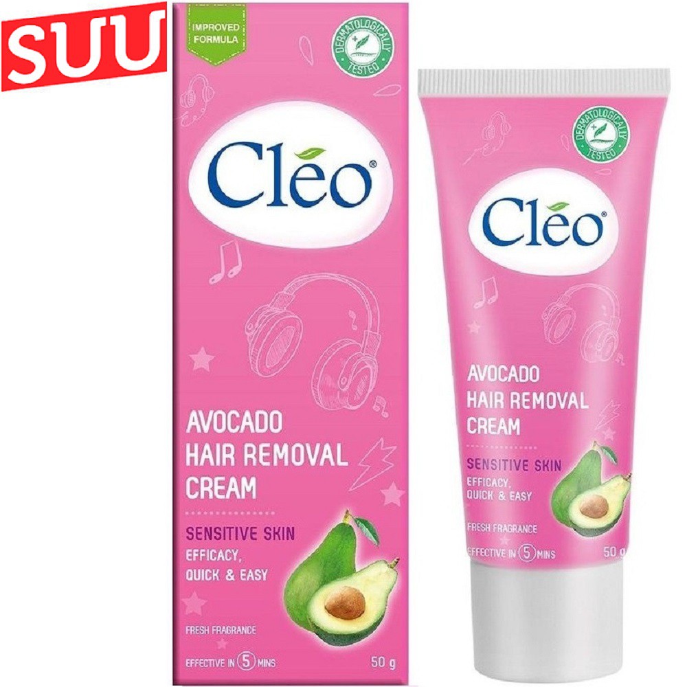 Tẩy Lông Cho Da Nhạy Cảm Cleo Avocado Hair Removal Cream Sensitive Skin 50g suu.shop cam kết 100% chính hãng