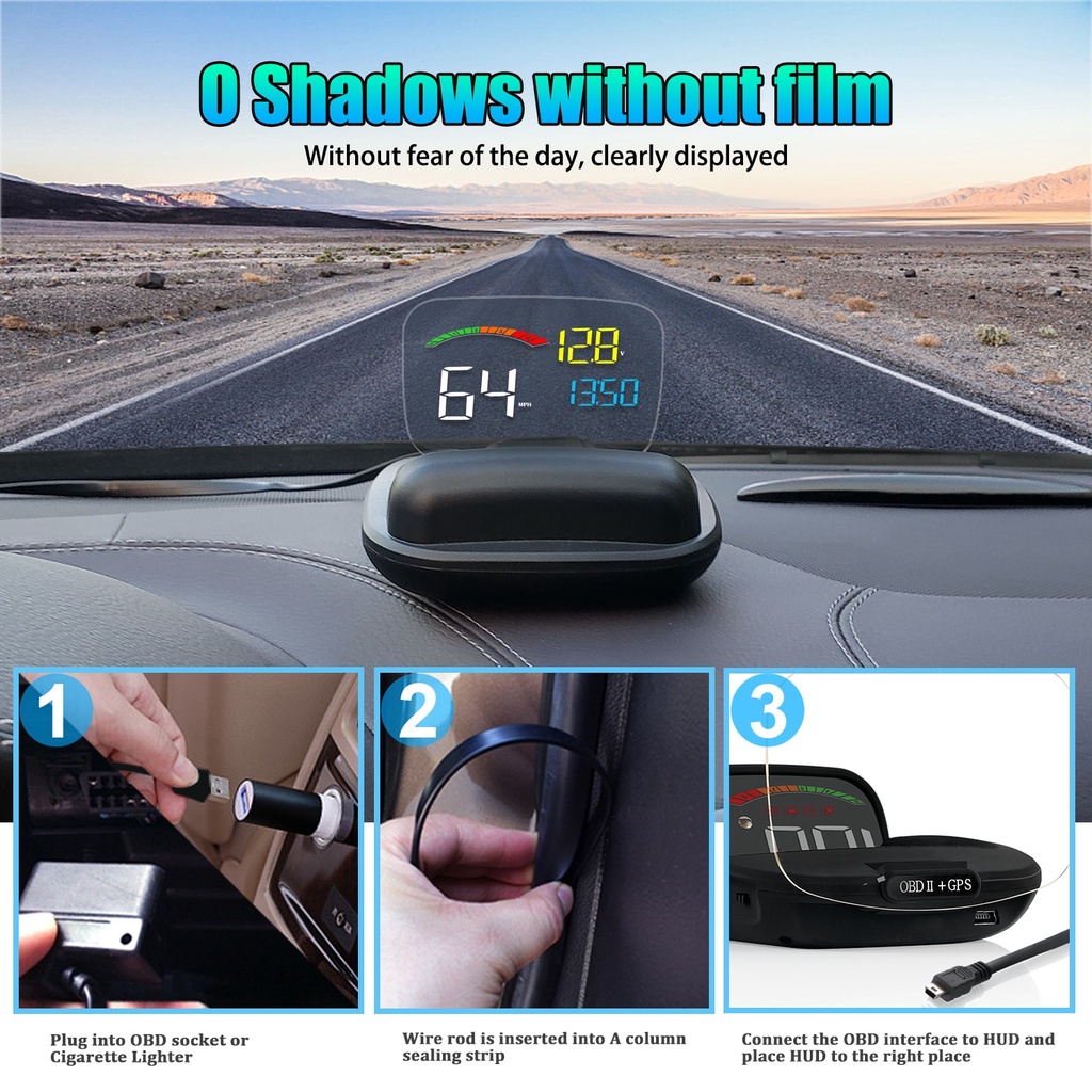 Đồng Hồ Đo Tốc Độ Kính Chắn Gió C80001 C8000 Mới Hud2 Cho Xe Hơi Hud2
