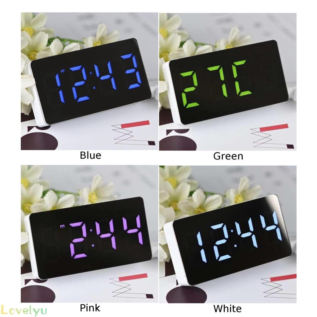 Alarm Clock Mini Small Calendar Temperature Plastic LED Digital Mirror Multifunction Electronic Display Modern