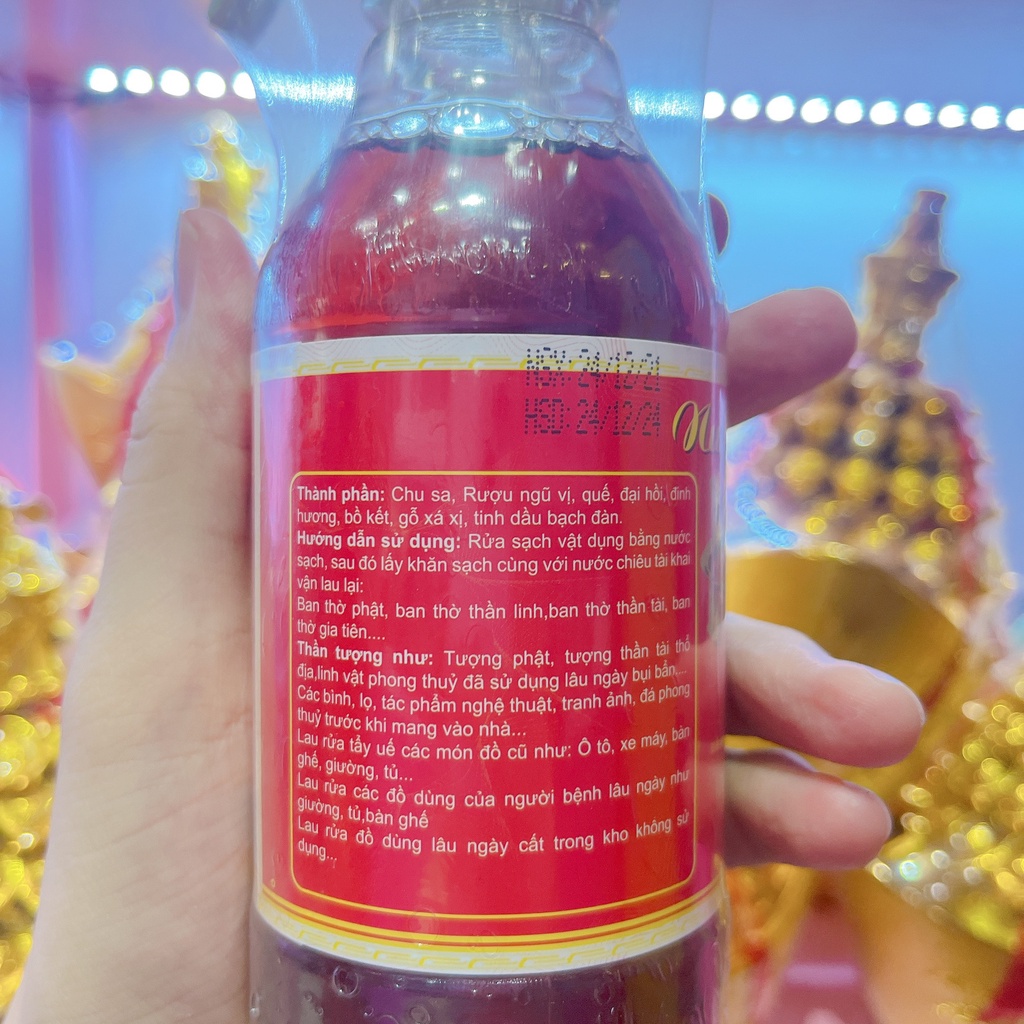 Nước lau bàn thờ chiêu tài khai, tinh chất quế và thảo mộc giúp tẩy quế