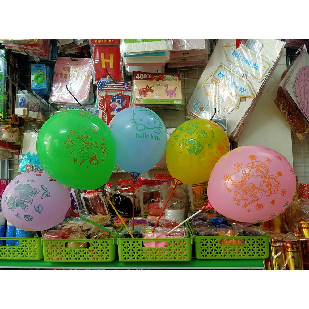 Bong Bóng Cao Su Bơm Hơi Hình Các Nhân Vật Trong Phim Hoạt Hình "frozen / Hello Kitty / Spiderman / Trái Tim"