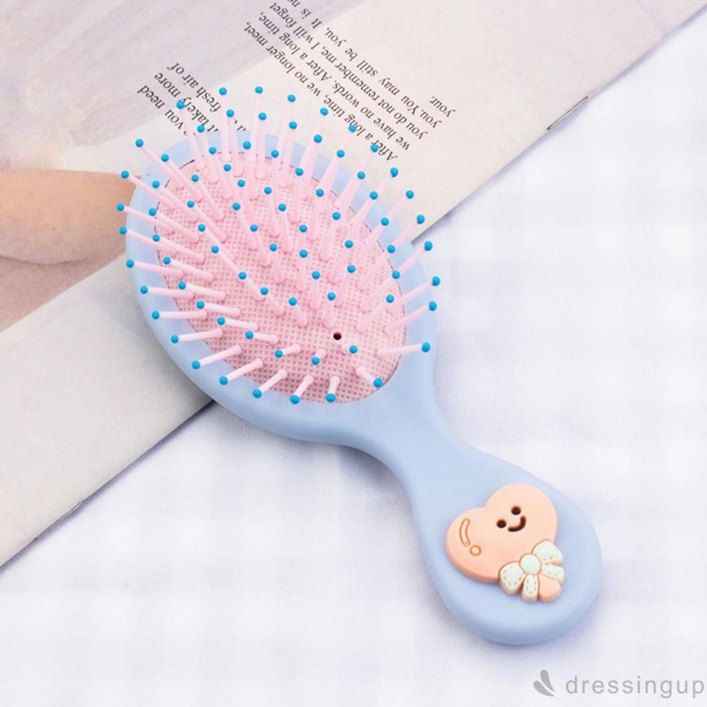 Lược chải tóc massage da đầu có túi khí mini hình gấu nơ cầu vồng bằng nhựa xinh xắn cho nữ
