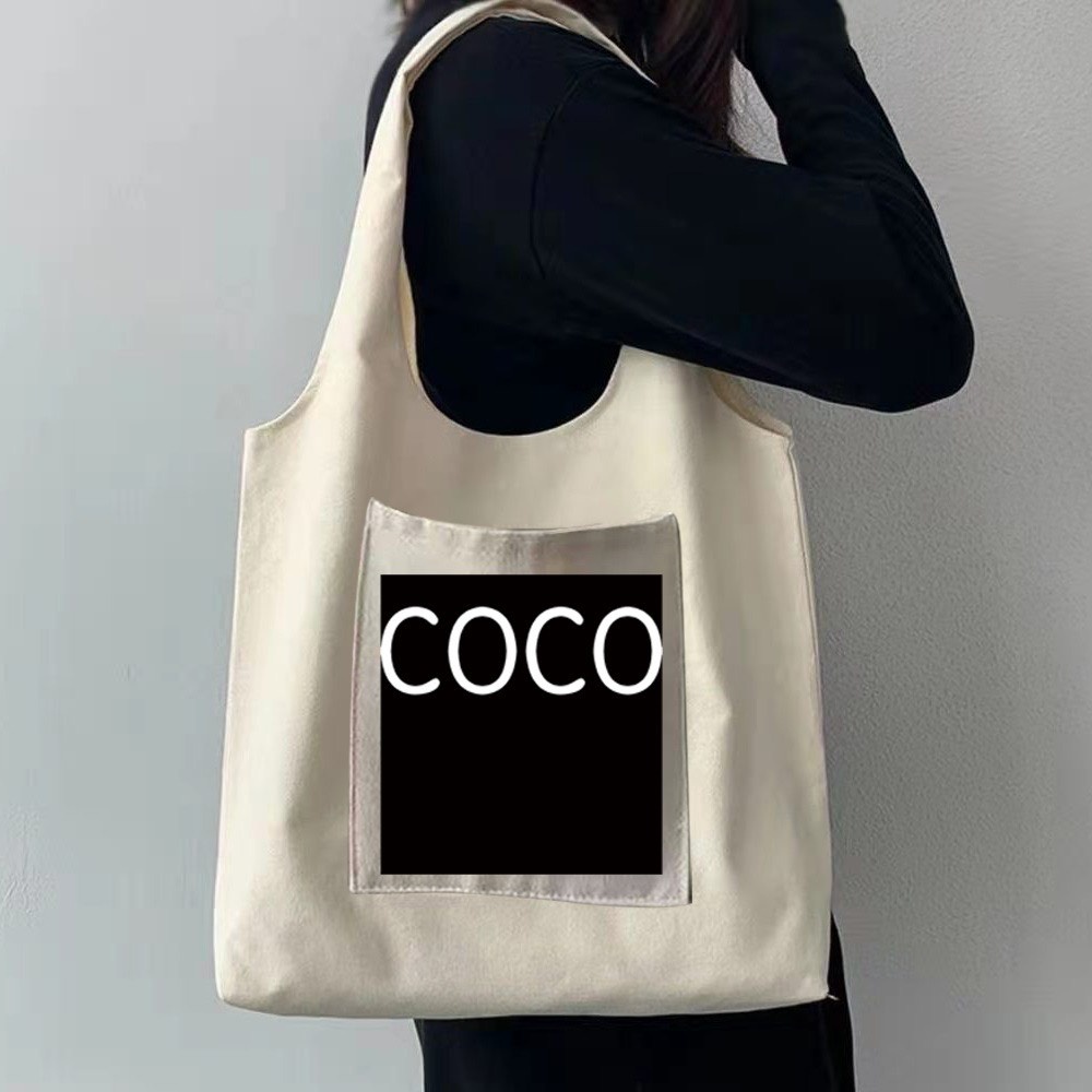 Túi Tote Tròn Vải Canvas Vintage Phong Cách Hàn Quốc