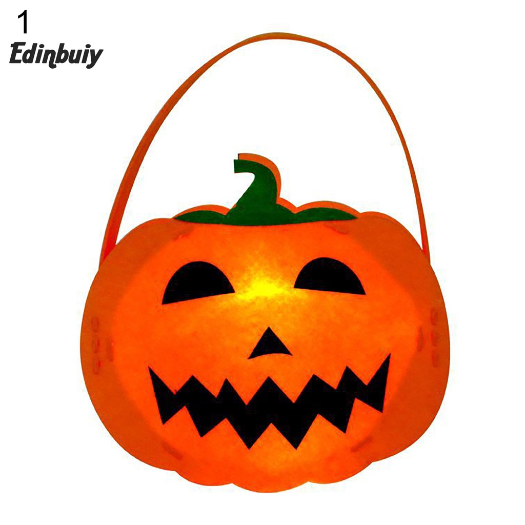 Lồng Đèn Hình Bí Ngô Bằng Vải Dùng Trang Trí Halloween