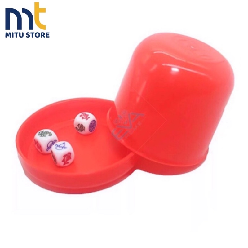 Bộ Trò Chơi Xí Ngầu Tài Xỉu Sicbo Và Hộp Lắc Tặng kèm 5 viên xí ngầu Nhựa M1657