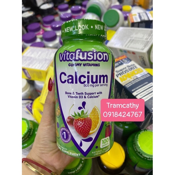 Calcium D3 Vitafusion-Kẹo Dẻo Canxi Vitafusion Calcium + D3 500mg 100 viên của Mỹ