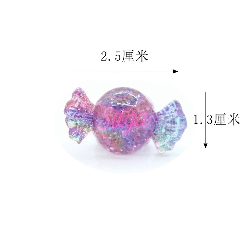 Bộ 5 mô hình viên kẹo bằng resin phối kim sa lấp lánh dùng cho trang trí