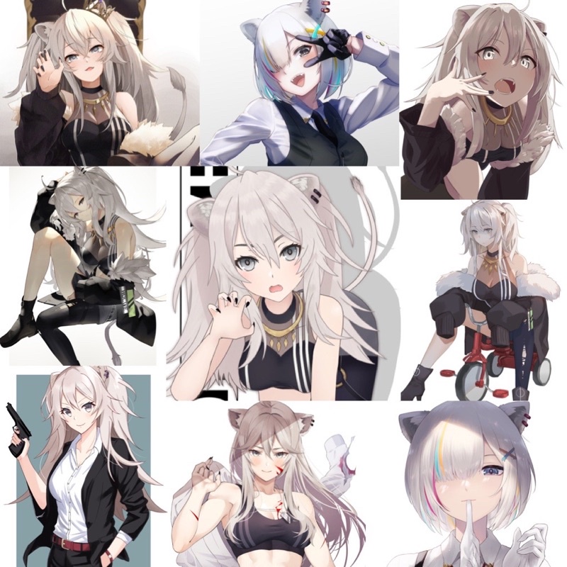 Ảnh Sticker shishiro botan Hololive 30-60 hình ép lụa khác nhau